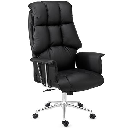 Poltrona da ufficio PRESIDENT, Design Esclusivo, Elegante e Raffinata, Pelle, Nero