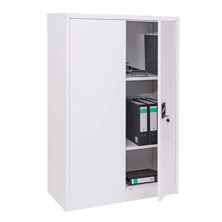 Armadio metallico SASKI 2 ANTE, cm 140x90x40, in Acciaio, colore Bianco