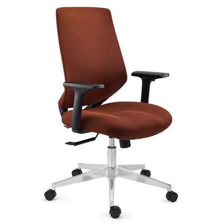 DEMO# Sedia Operativa NOLAN, Design Ergonomico, Elegante, Rete e Tessuto Marrone
