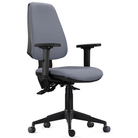 Sedia da Ufficio INDIANA PRO, Ergonomica, Braccioli 2D, Tessuto Ignifugo Grigio
