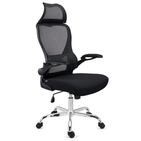 Sedia Operativa CORFÙ, Poggiatesta, Ergonomica, Braccioli Abbattibili, Comoda e Versatile, Nero