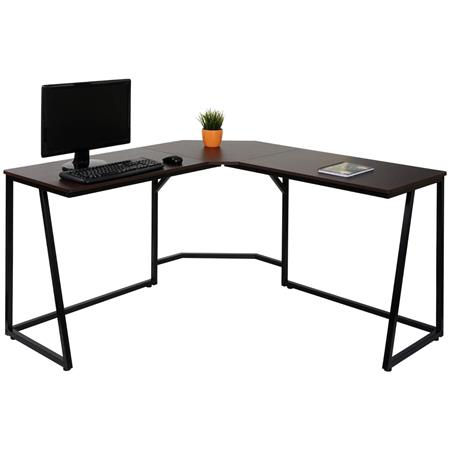 Scrivania da Ufficio ESSENCE, Angolare, 140x140x76cm, in Acciaio e Legno di Pioppo