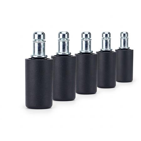 5x Piedini per Sedie Ufficio PAD 20, Perno da 11mm, Base Cilindrica