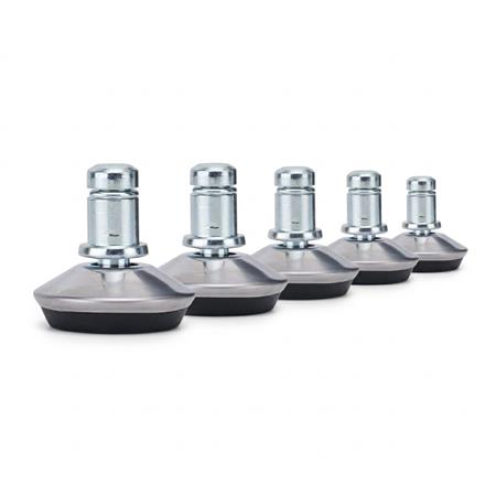 5x Piedini per Sedie Ufficio PAD 30, Perno da 11mm, Base Metallica