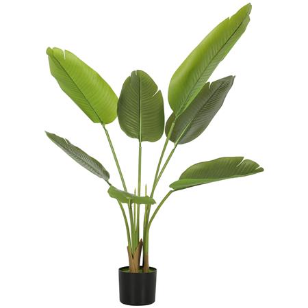 Pianta per Ufficio NOKI, Banano alto 109cm, con Vaso Nero, Verde
