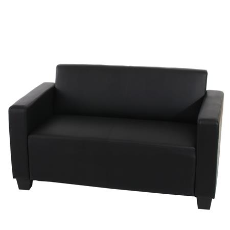 Divano 2 posti RODDY, Grande comfort e Design moderno, Pelle, Nero