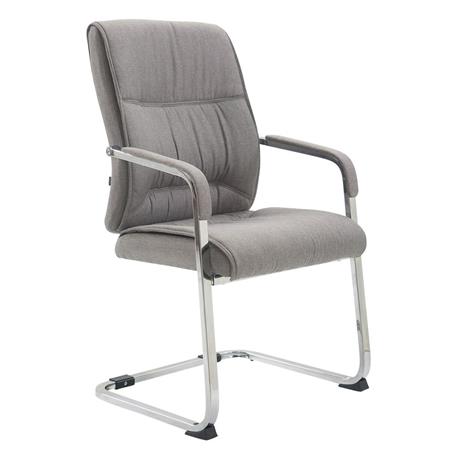 Poltroncina per ospiti MAEL TESSUTO, Comoda Imbottitura e Resistente, con Braccioli, in Grigio