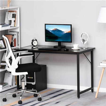 Tavolo per PC YORK, 120x60x73cm, Telaio in ferro, Piano in Legno Nero