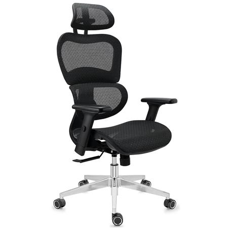 Sedia Ergonomica VICTORY, Certificata, Massimo Comfort, in Rete, Nero