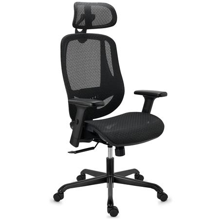 Sedia Ergonomica NOVA, Confortevole e Regolabile, Alta Qualità, in Rete, Nero