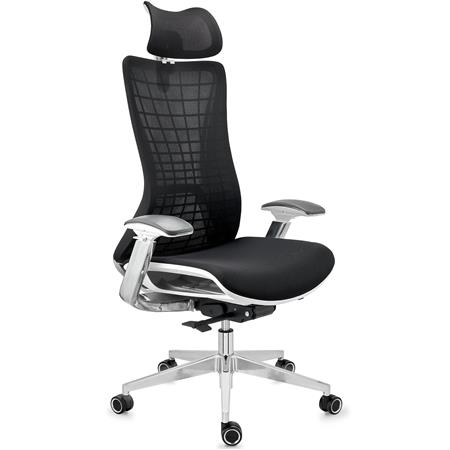 Sedia Ergonomica ENERGY, Poggiatesta, Tecnologia e Design, Alta Qualità, in Rete, Nero