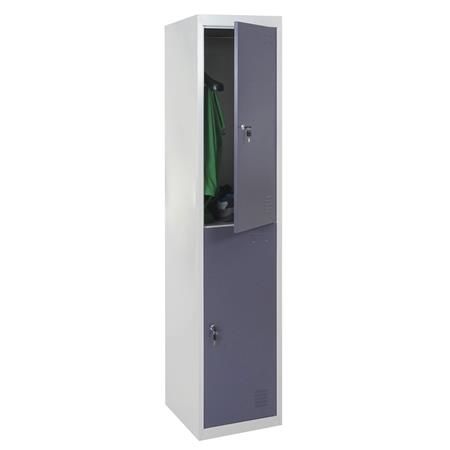 Armadietto Spogliatoio CARLA, 185x38x45cm, in Acciaio, Grigio Scuro