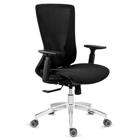 Sedia Per Ufficio EVANS, Ergonomica, Elegante, in Rete e Tessuto Nero