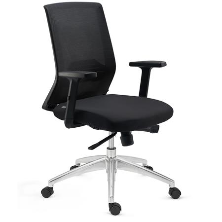 Sedia Ergonomica MIAMI PRO, Supporto Lombare, Confortevole e Robusta, Base in Metallo, Nero