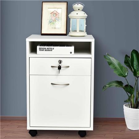 Cassettiera con Ruote VERSY, 2 Cassetti, 40x35x60cm, Colore Bianco