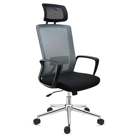 DEMO# Sedia da Ufficio ERGOCITY, con Poggiatesta, Supporto Lombare, Grigio